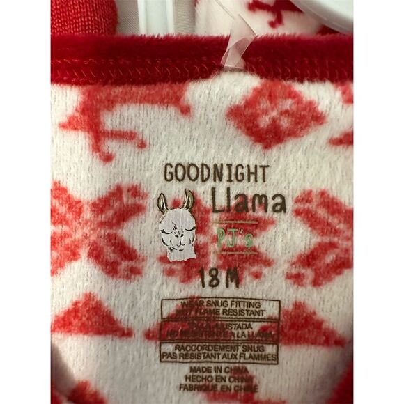 Carter's Goodnight Llama Pajama Set Unisex 18M Red Merry & Bright - Picture 5 of 6